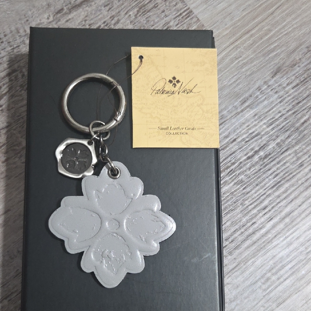 Patricia Nash Silver Floral Bag Charm Or Keychain